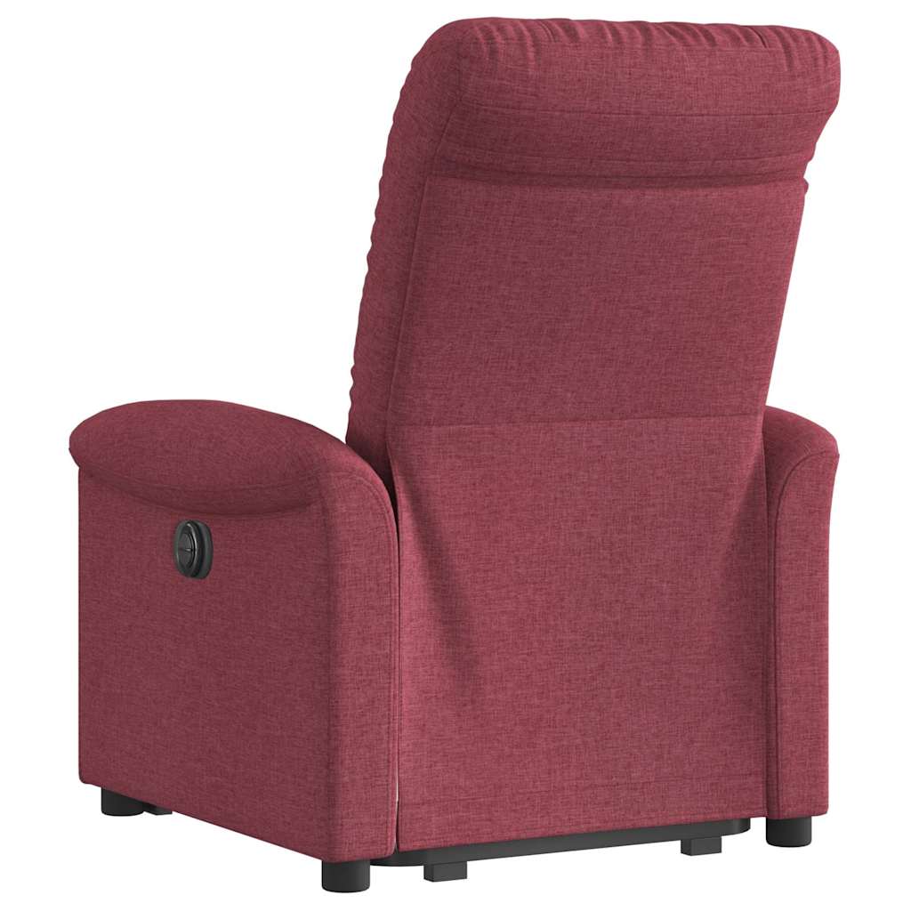 vidaXL Fotoliu rabatabil cu ridicare, roșu vin, material textil