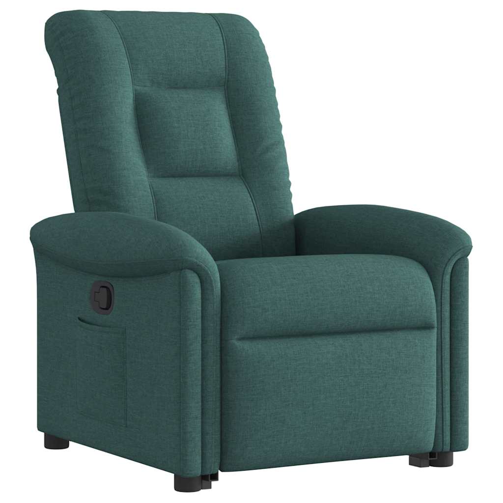 vidaXL Fotoliu rabatabil ridicare pe verticală, verde închis, textil vidaXL Fotoliu rabatabil ridicare pe verticală, verde închis, textil