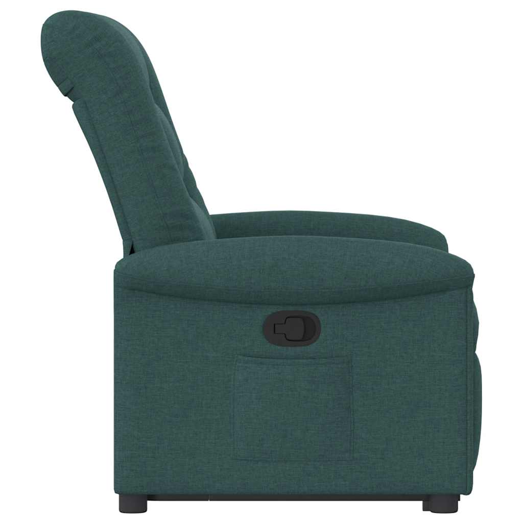 vidaXL Fotoliu rabatabil ridicare pe verticală, verde închis, textil vidaXL Fotoliu rabatabil ridicare pe verticală, verde închis, textil
