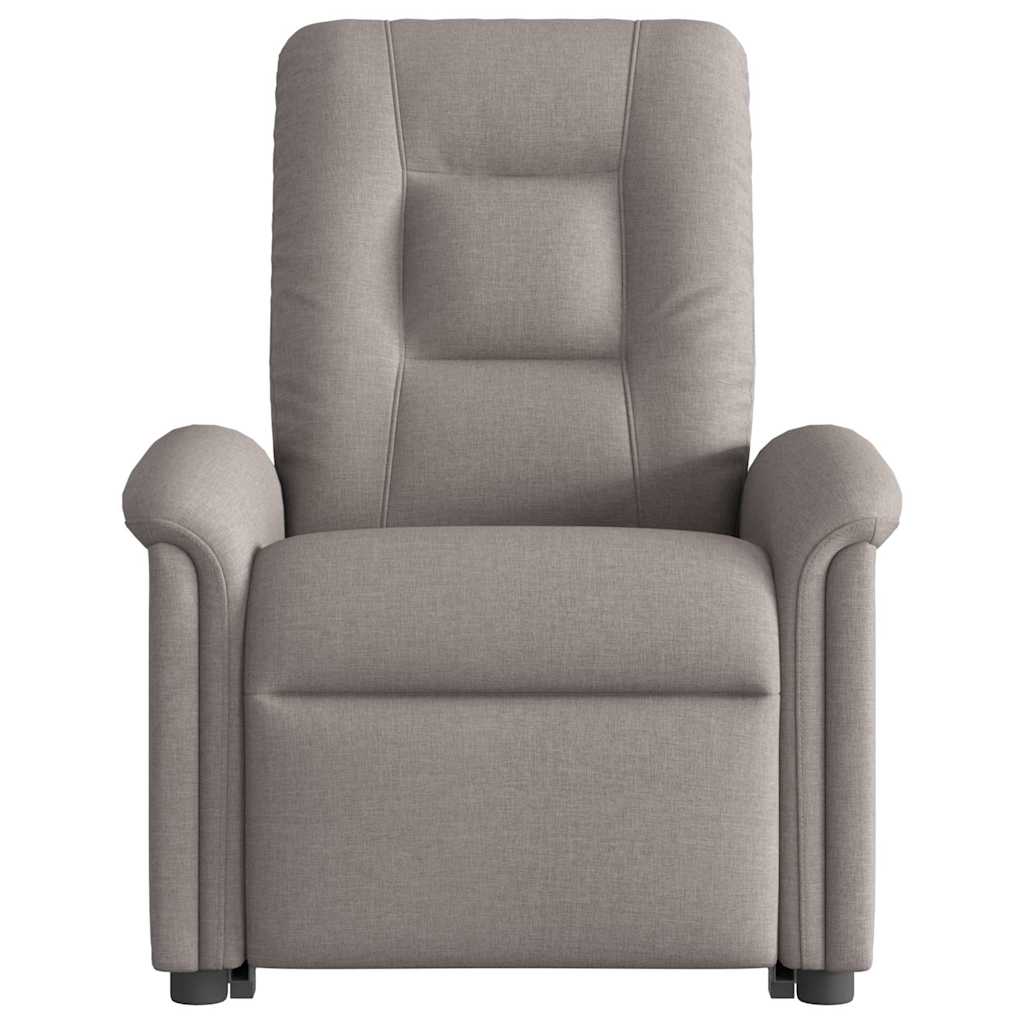 vidaXL Fotoliu rabatabil cu ridicare pe verticală, gri taupe, textil