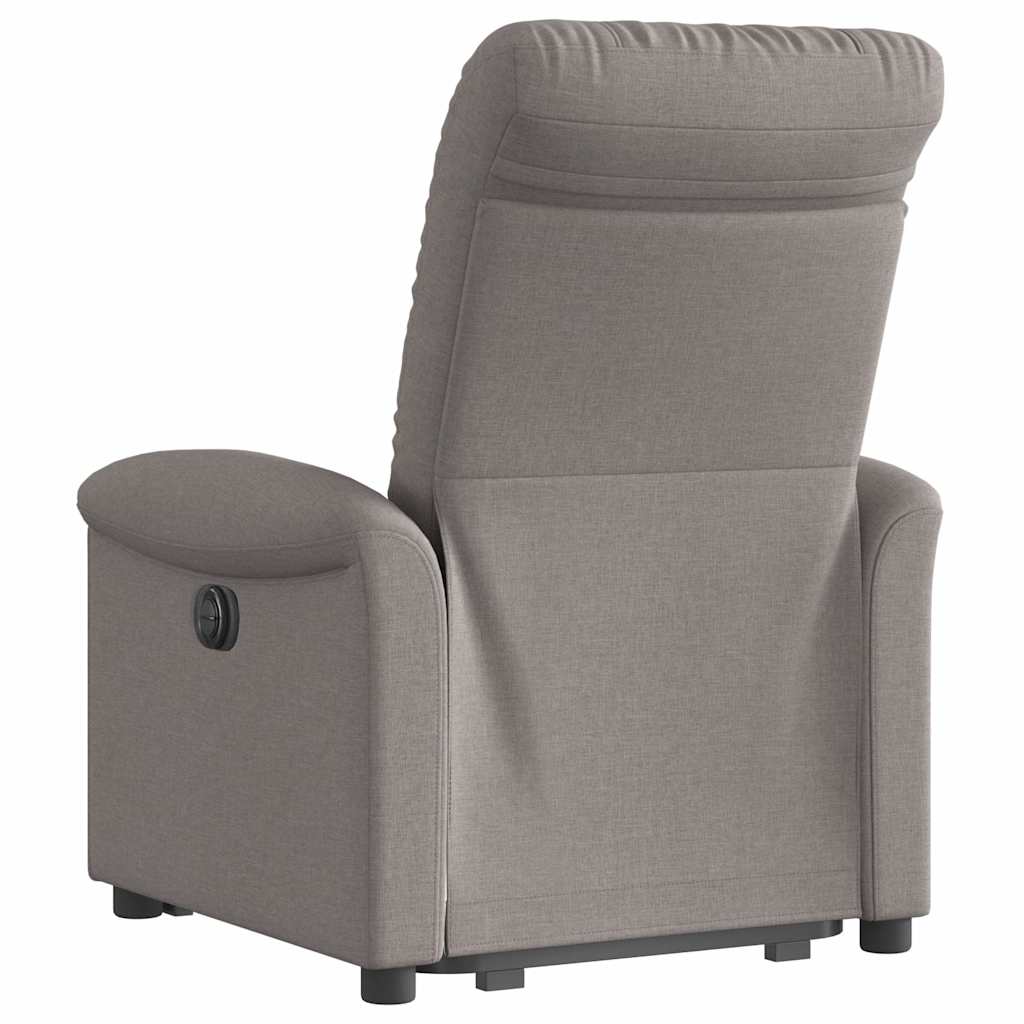 vidaXL Fotoliu rabatabil cu ridicare pe verticală, gri taupe, textil
