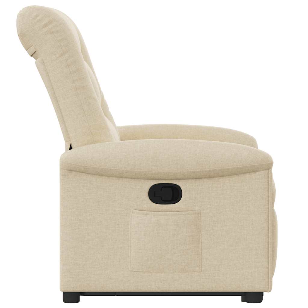 vidaXL Fotoliu rabatabil cu ridicare pe verticală, crem, textil