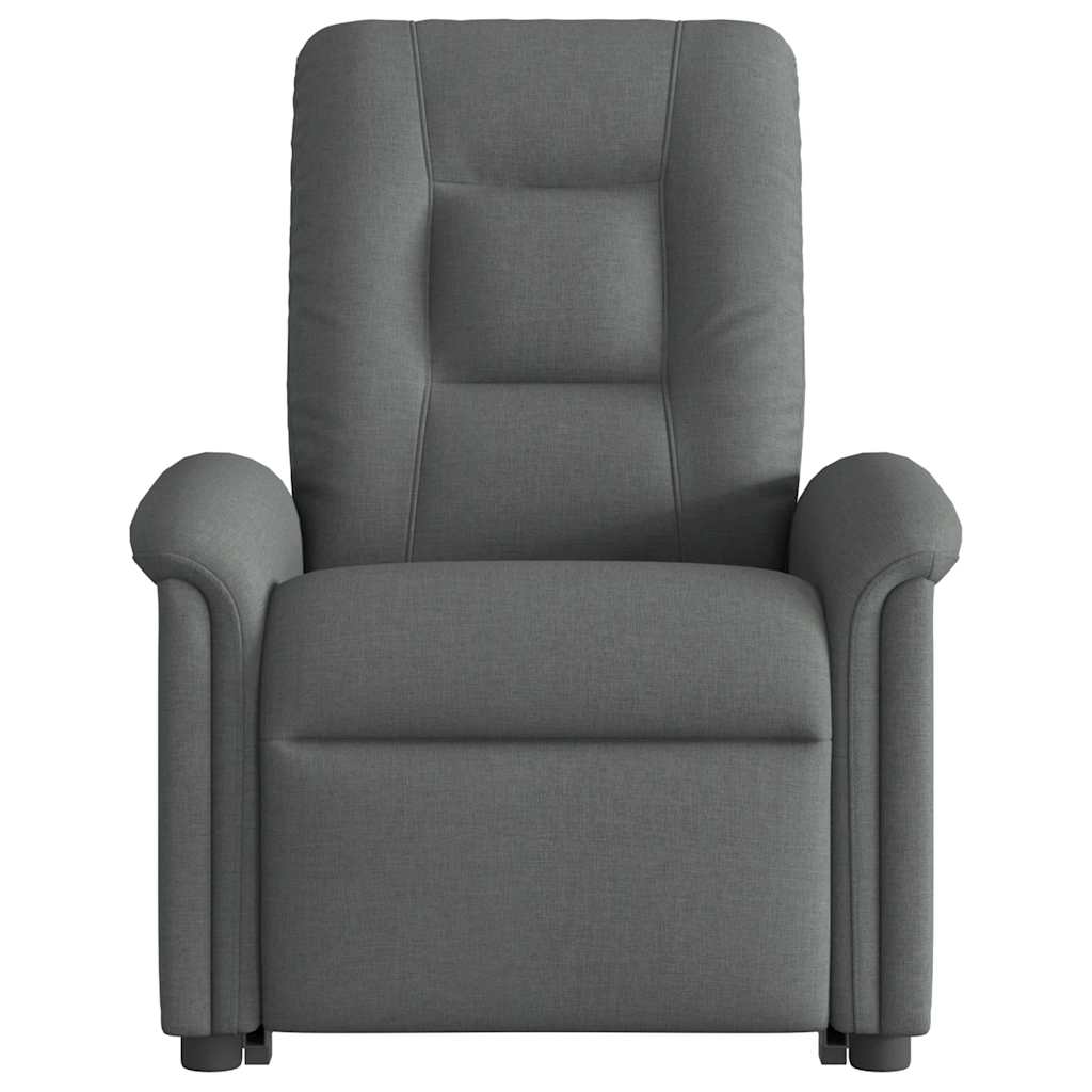 vidaXL Fotoliu de masaj rabatabil cu ridicare, gri închis, textil vidaXL Fotoliu de masaj rabatabil cu ridicare, gri închis, textil