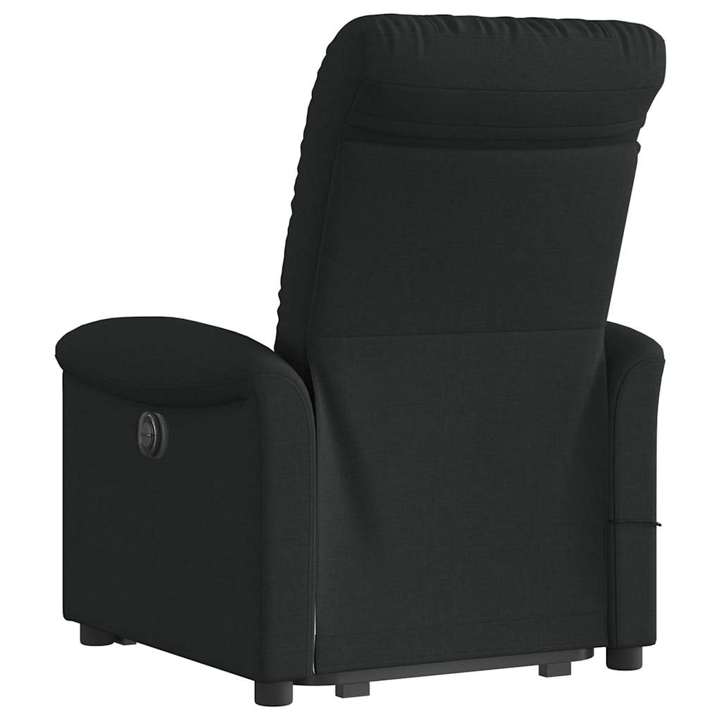 vidaXL Fotoliu rabatabil de masaj, cu ridicare, negru, material textil