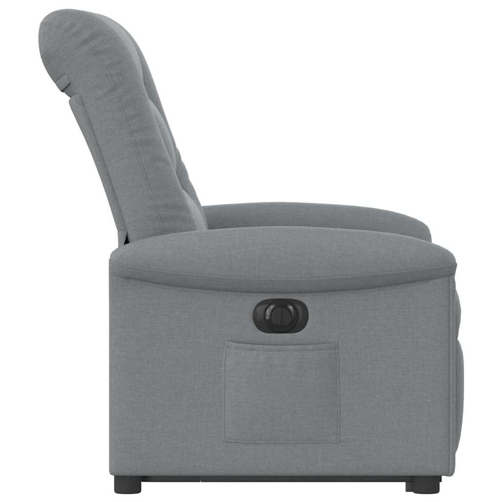 vidaXL Fotoliu electric rabatabil cu ridicare, gri deschis, textil