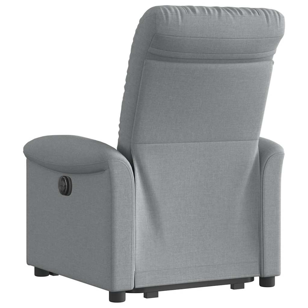 vidaXL Fotoliu electric rabatabil cu ridicare, gri deschis, textil