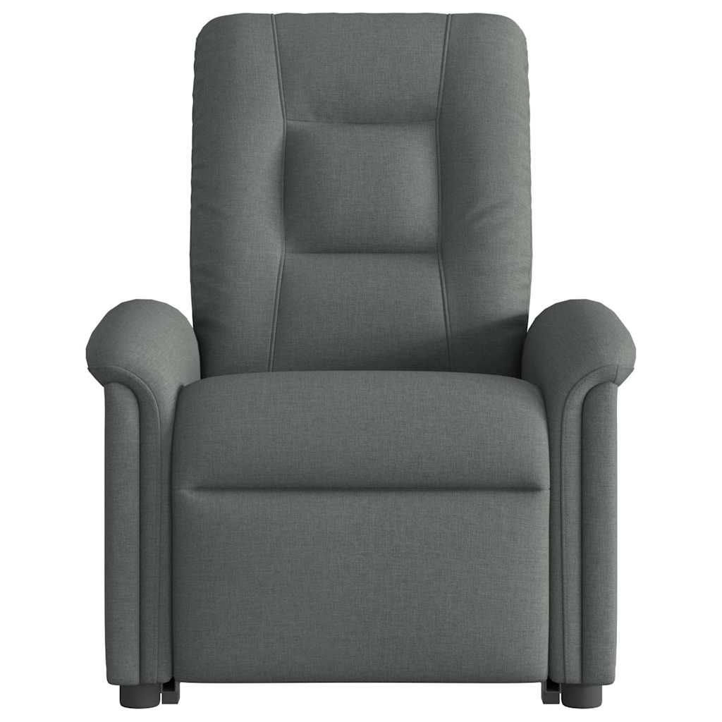 vidaXL Fotoliu electric rabatabil cu ridicare, gri închis, textil