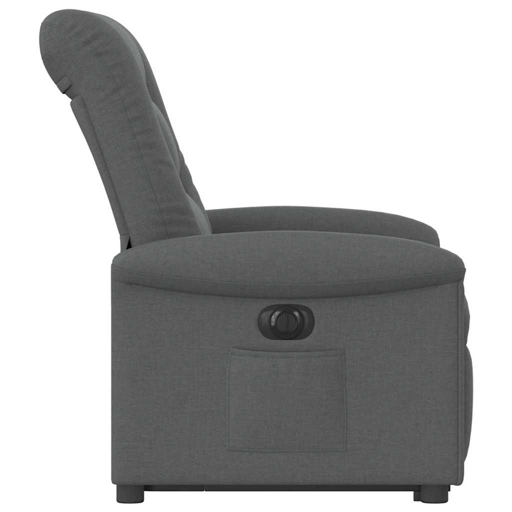 vidaXL Fotoliu electric rabatabil cu ridicare, gri închis, textil
