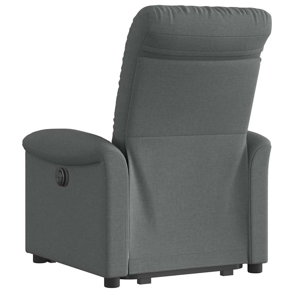 vidaXL Fotoliu electric rabatabil cu ridicare, gri închis, textil