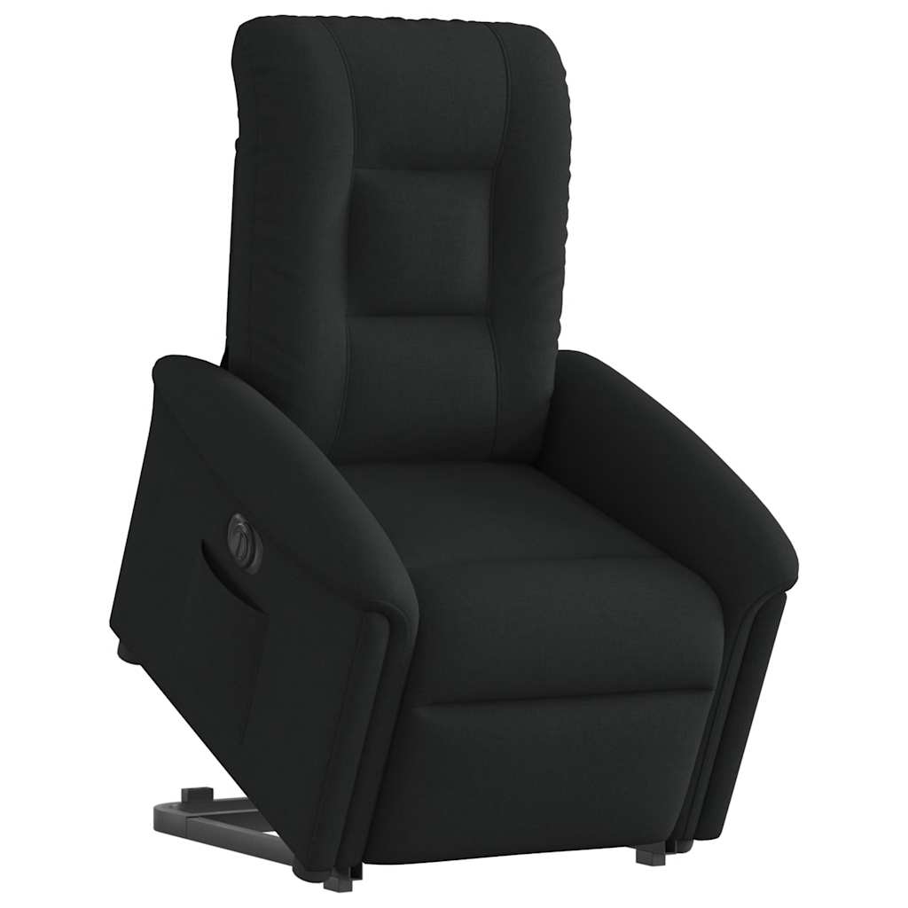 vidaXL Fotoliu electric rabatabil cu ridicare, negru, textil