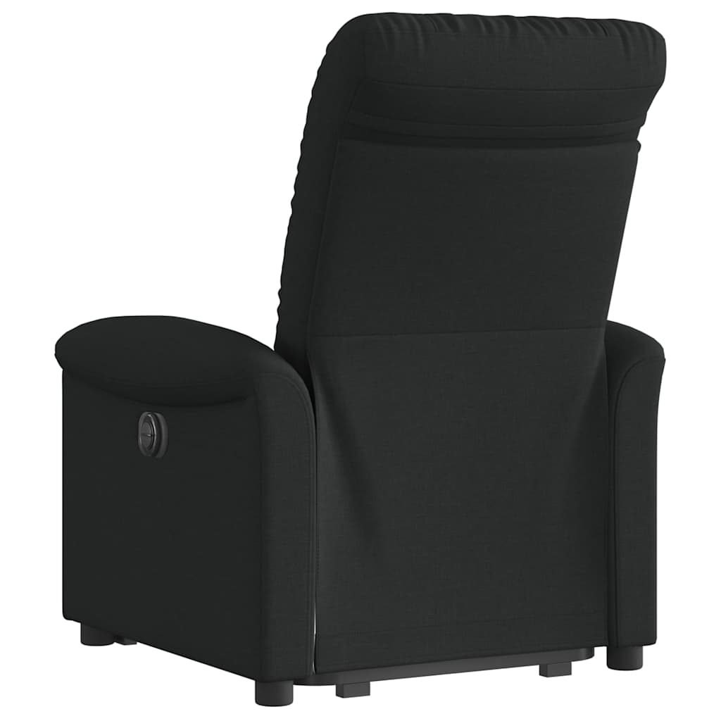 vidaXL Fotoliu electric rabatabil cu ridicare, negru, textil