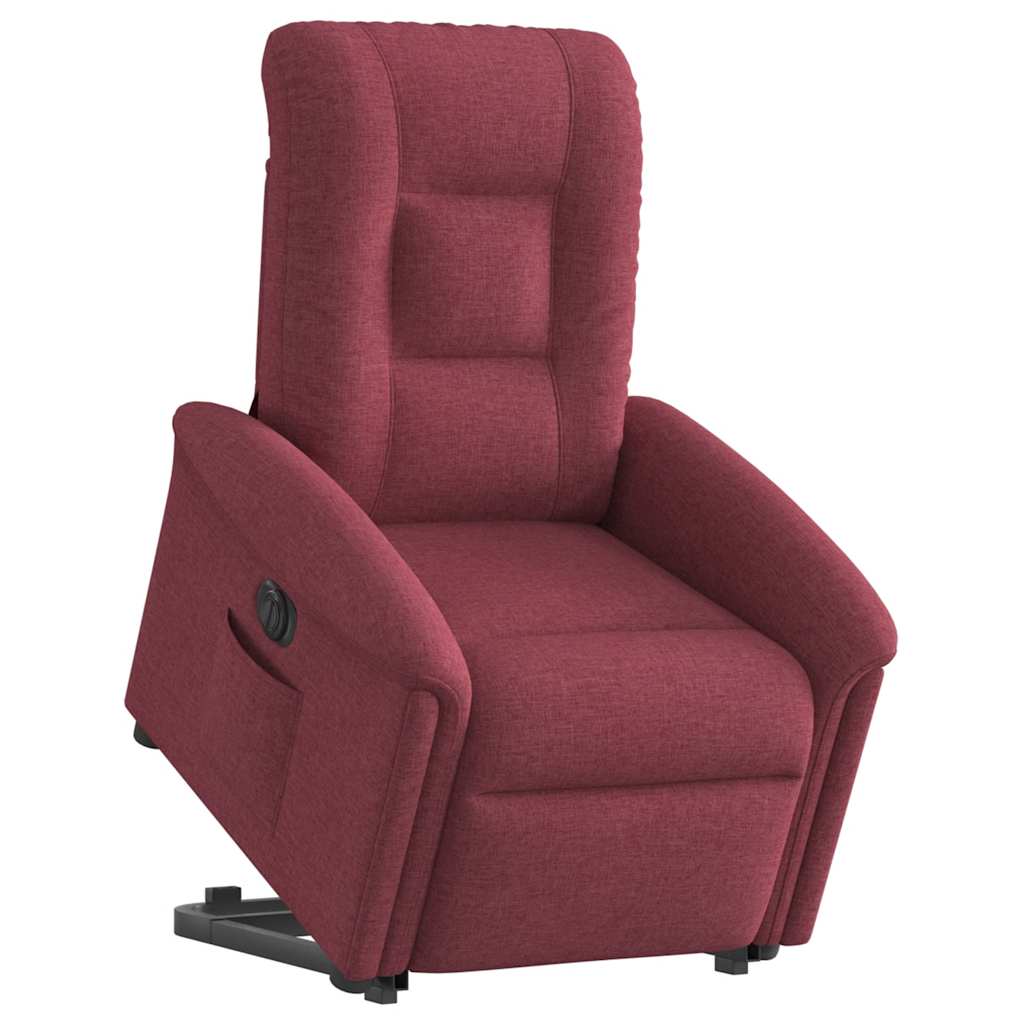 vidaXL Fotoliu electric rabatabil cu ridicare, roșu vin, textil