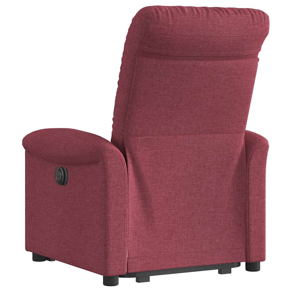 vidaXL Fotoliu electric rabatabil cu ridicare, roșu vin, textil