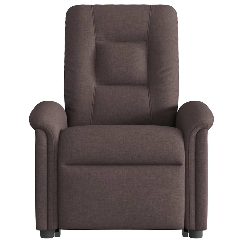 vidaXL Fotoliu electric rabatabil cu ridicare, maro închis, textil