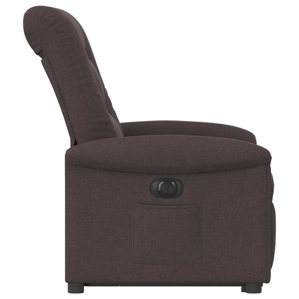vidaXL Fotoliu electric rabatabil cu ridicare, maro închis, textil