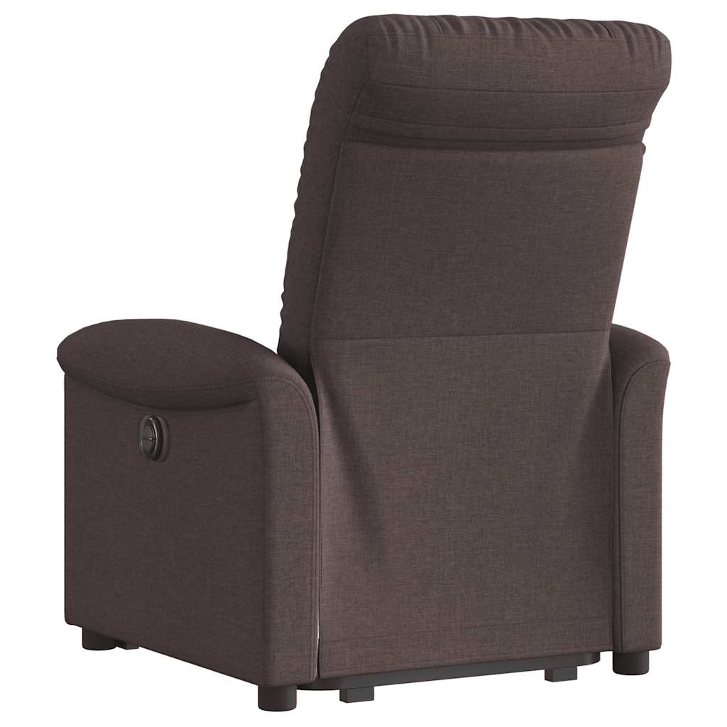 vidaXL Fotoliu electric rabatabil cu ridicare, maro închis, textil