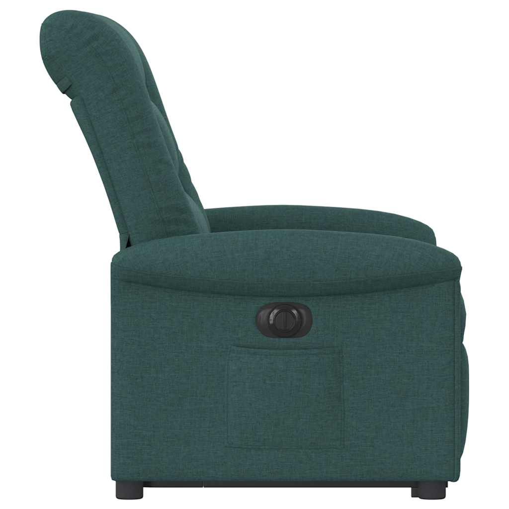 vidaXL Fotoliu electric rabatabil cu ridicare, verde închis, textil