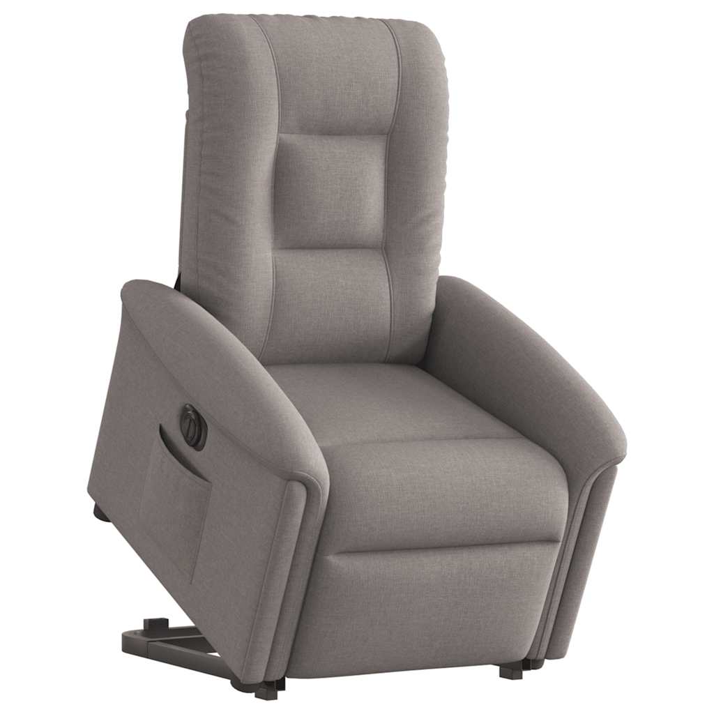 vidaXL Fotoliu electric rabatabil cu ridicare, gri taupe, textil