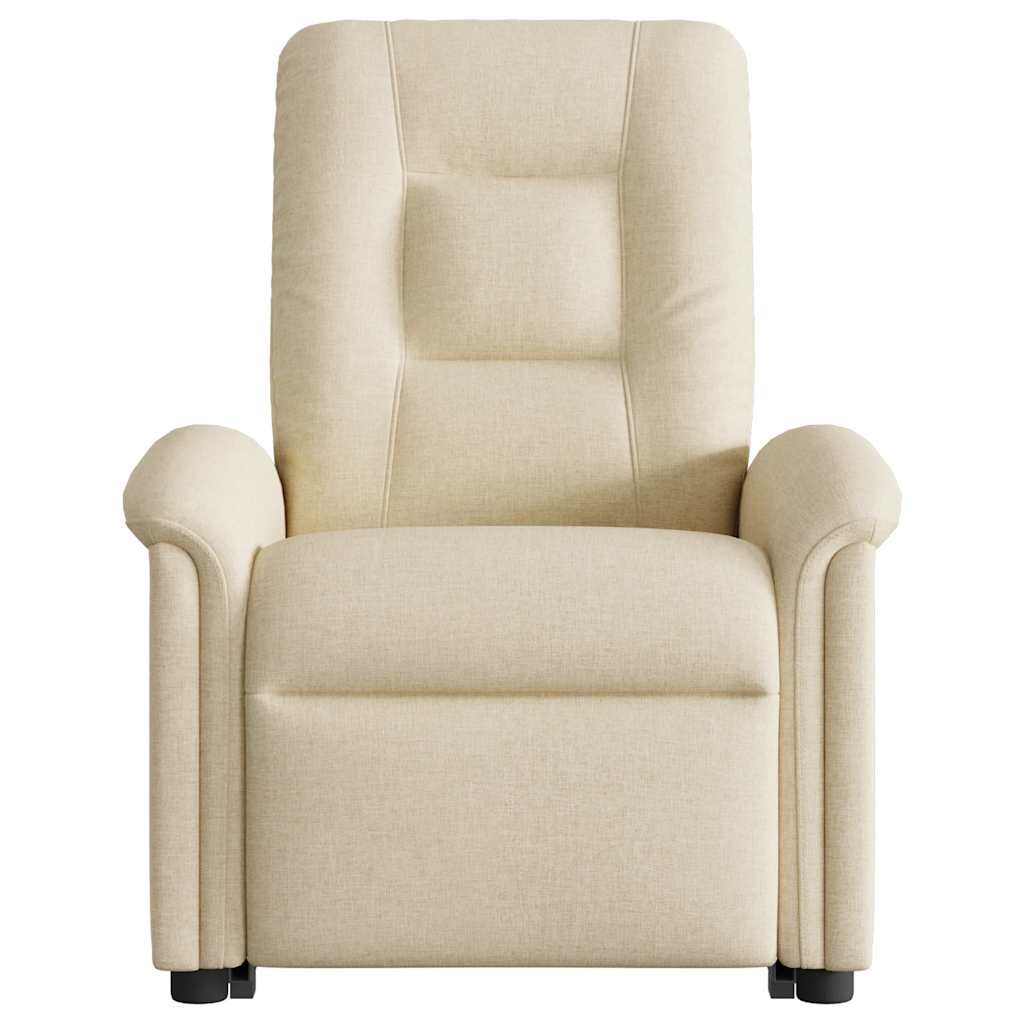 vidaXL Fotoliu electric rabatabil cu ridicare, crem, textil