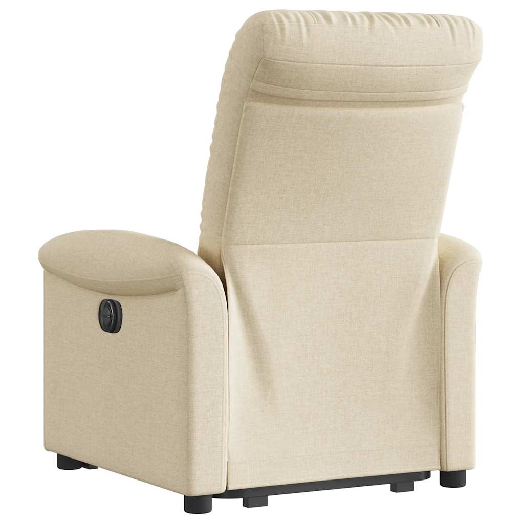 vidaXL Fotoliu electric rabatabil cu ridicare, crem, textil
