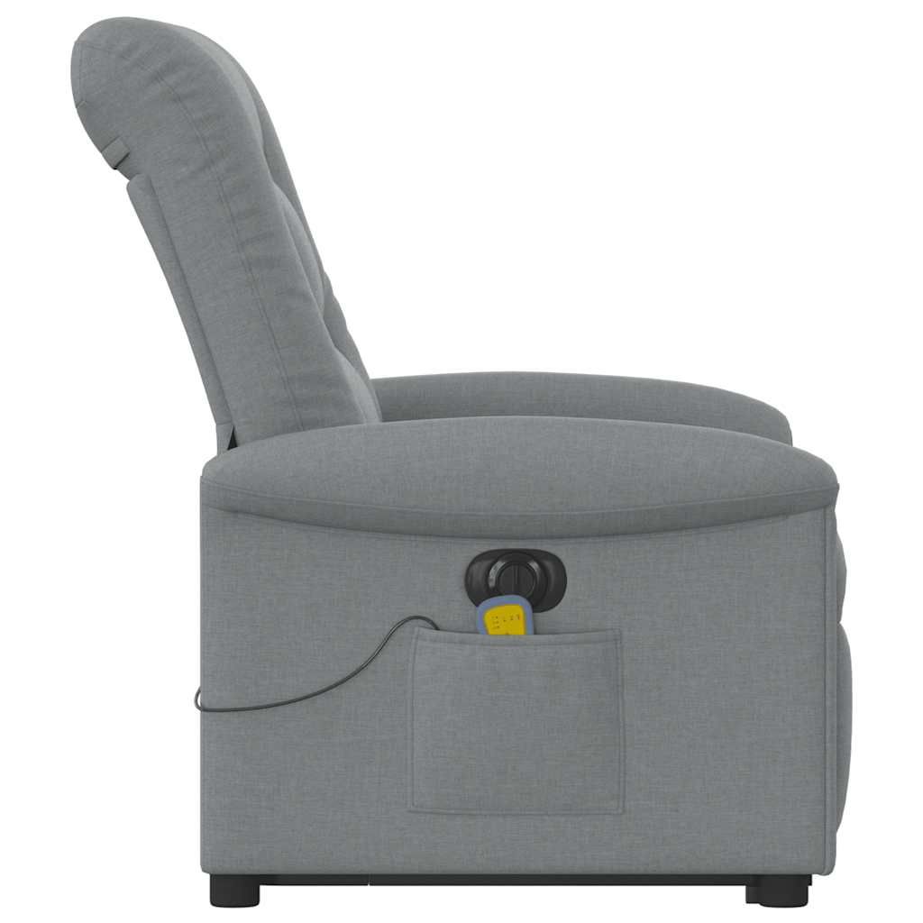 vidaXL Fotoliu electric masaj rabatabil cu ridicare, gri închis textil
