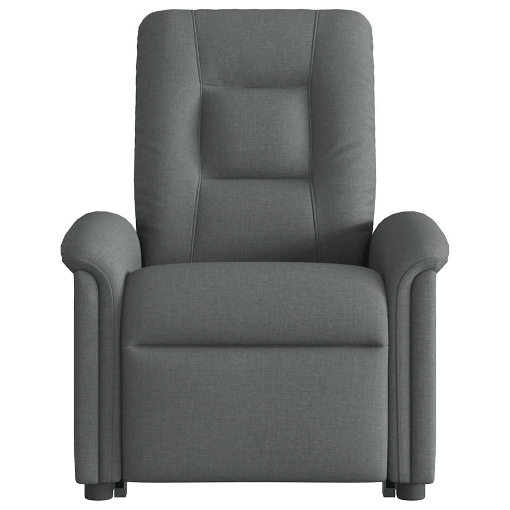 vidaXL Fotoliu electric masaj rabatabil cu ridicare, gri închis textil