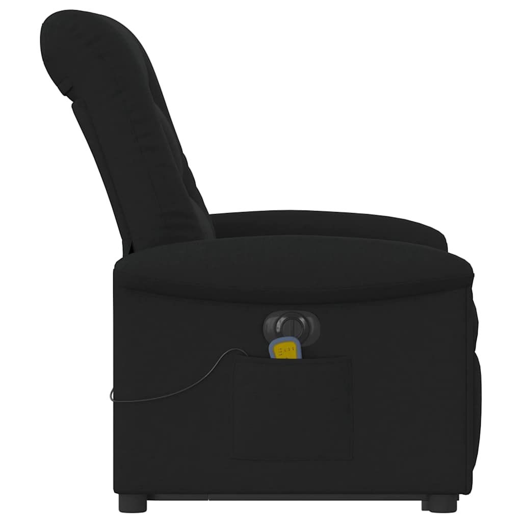 vidaXL Fotoliu electric de masaj rabatabil cu ridicare, negru, textil