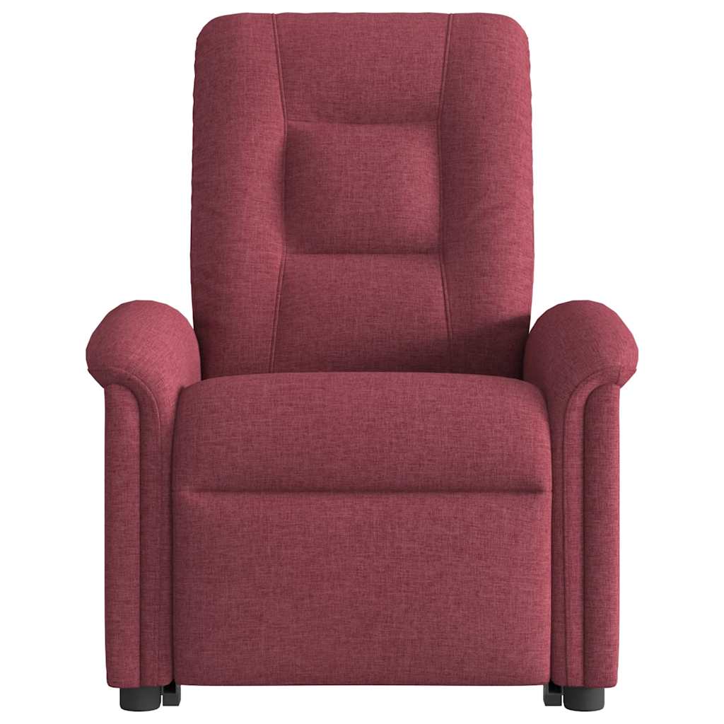 vidaXL Fotoliu de masaj electric rabatabil cu ridicare roșu vin textil