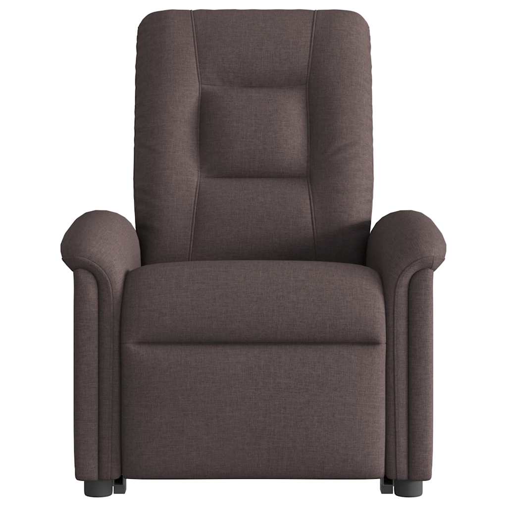 vidaXL Fotoliu electric masaj rabatabil cu ridicare maro închis textil vidaXL Fotoliu electric masaj rabatabil cu ridicare maro închis textil