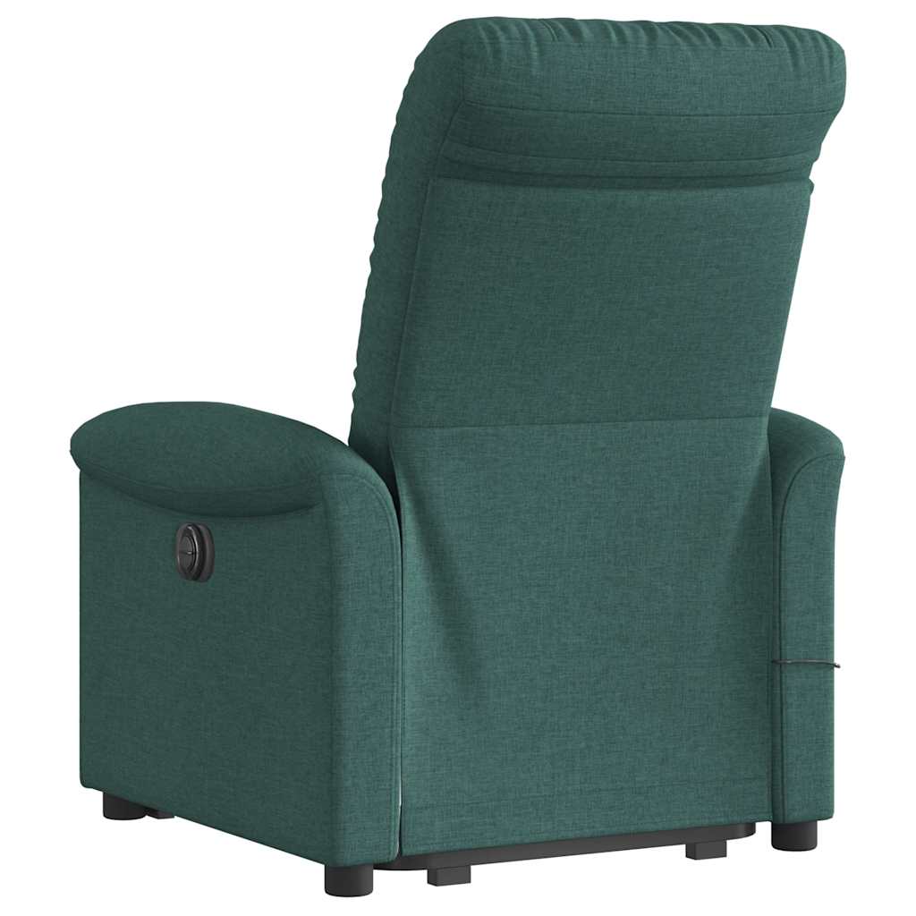 vidaXL Fotoliu electric masaj rabatabil / ridicare verde închis textil