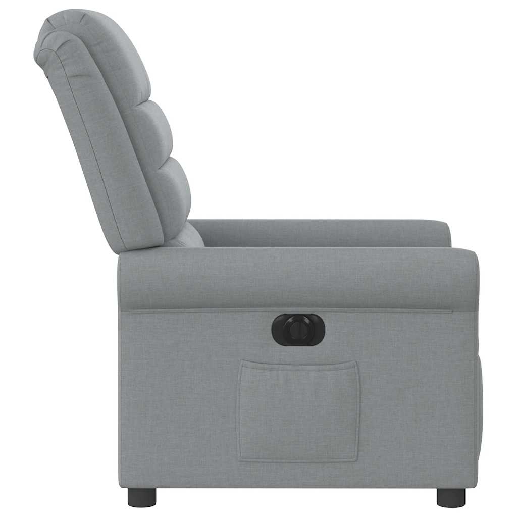 vidaXL Fotoliu rabatabil electric, gri deschis, textil