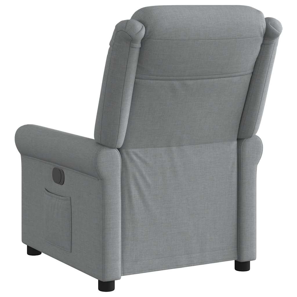 vidaXL Fotoliu rabatabil electric, gri deschis, textil