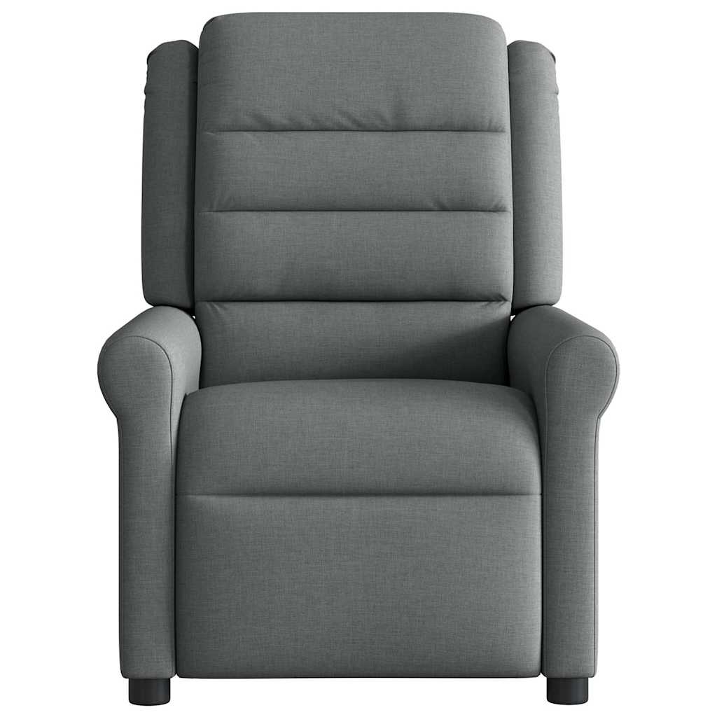 vidaXL Fotoliu rabatabil electric, gri închis, material textil