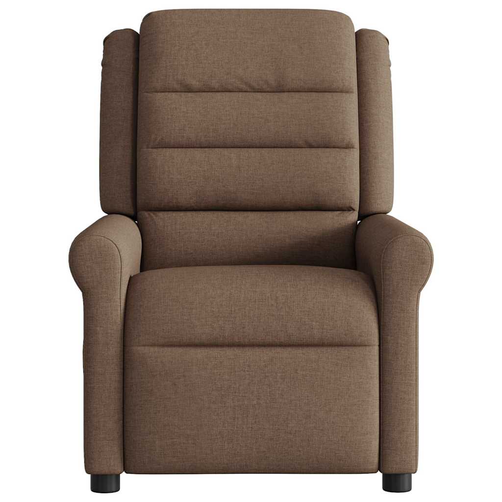 vidaXL Fotoliu rabatabil electric, maro, material textil
