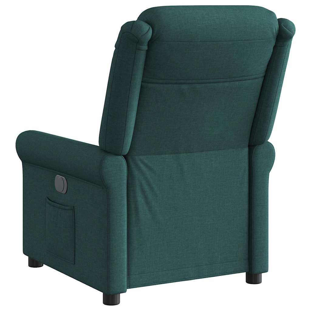vidaXL Fotoliu rabatabil electric, verde închis, material textil vidaXL Fotoliu rabatabil electric, verde închis, material textil