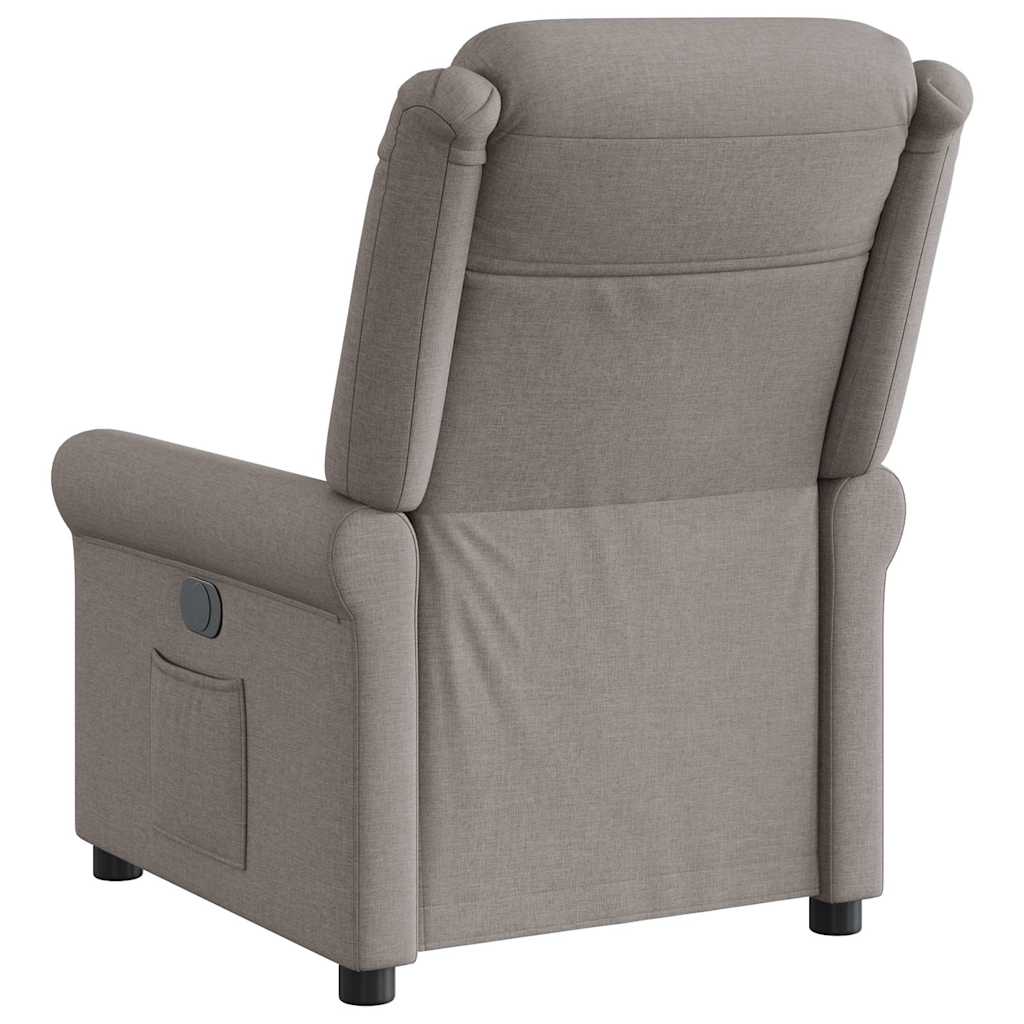 vidaXL Fotoliu rabatabil electric, gri taupe, material textil