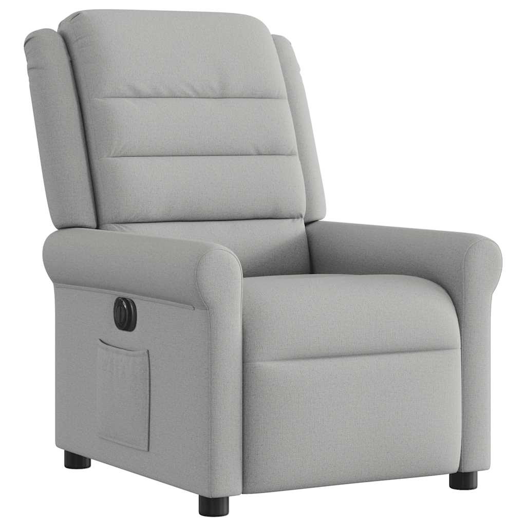 vidaXL Scaun reclinabil electric Cloud Grey Fabric