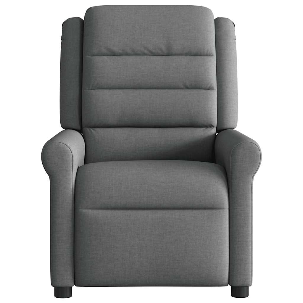vidaXL Fotoliu electric de masaj rabatabil, gri închis, textil
