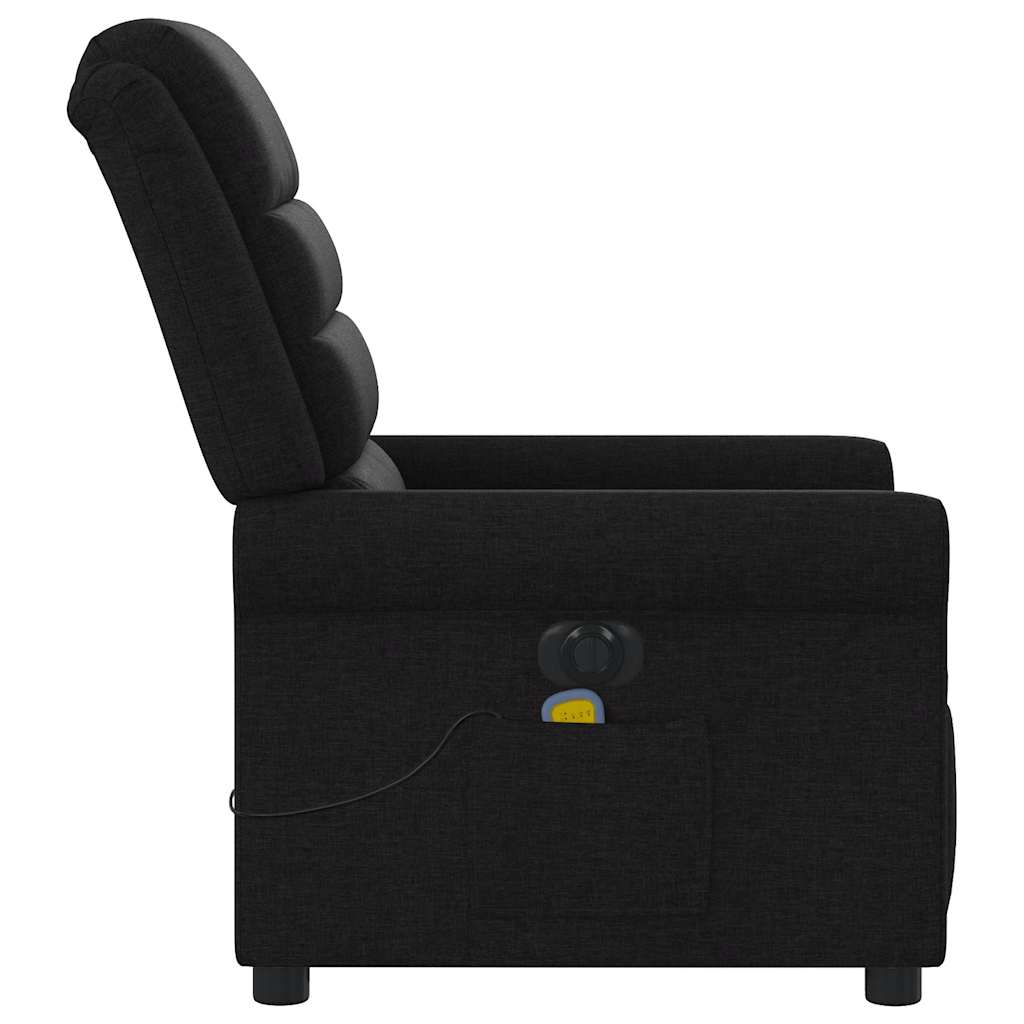 vidaXL Fotoliu electric de masaj rabatabil, negru, textil vidaXL Fotoliu electric de masaj rabatabil, negru, textil