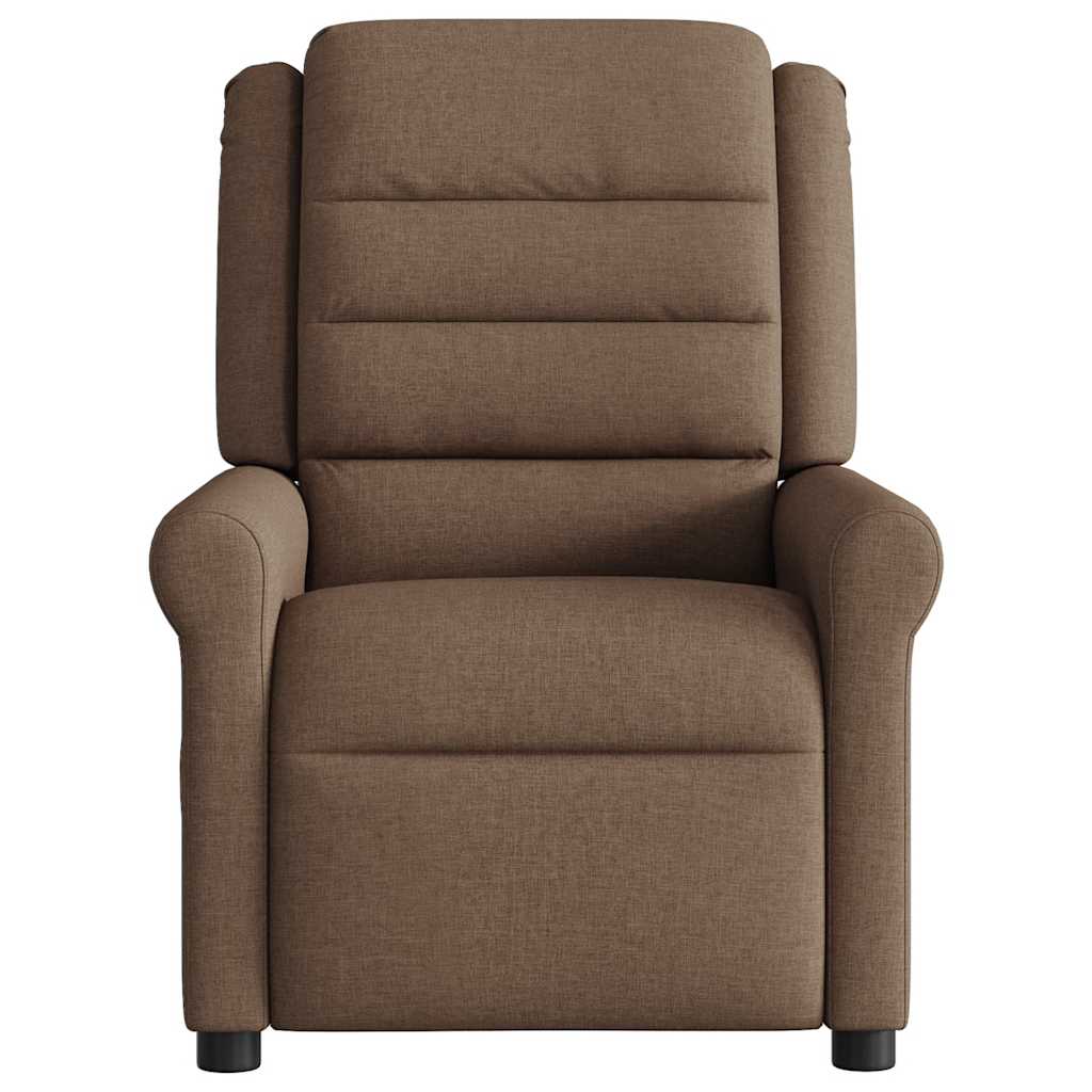 vidaXL Fotoliu electric de masaj rabatabil, maro, textil