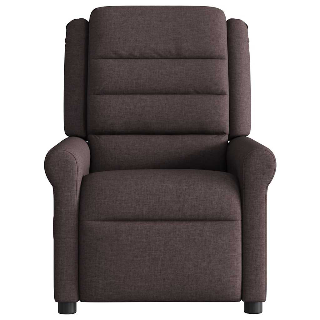 vidaXL Fotoliu electric de masaj rabatabil, maro închis, textil
