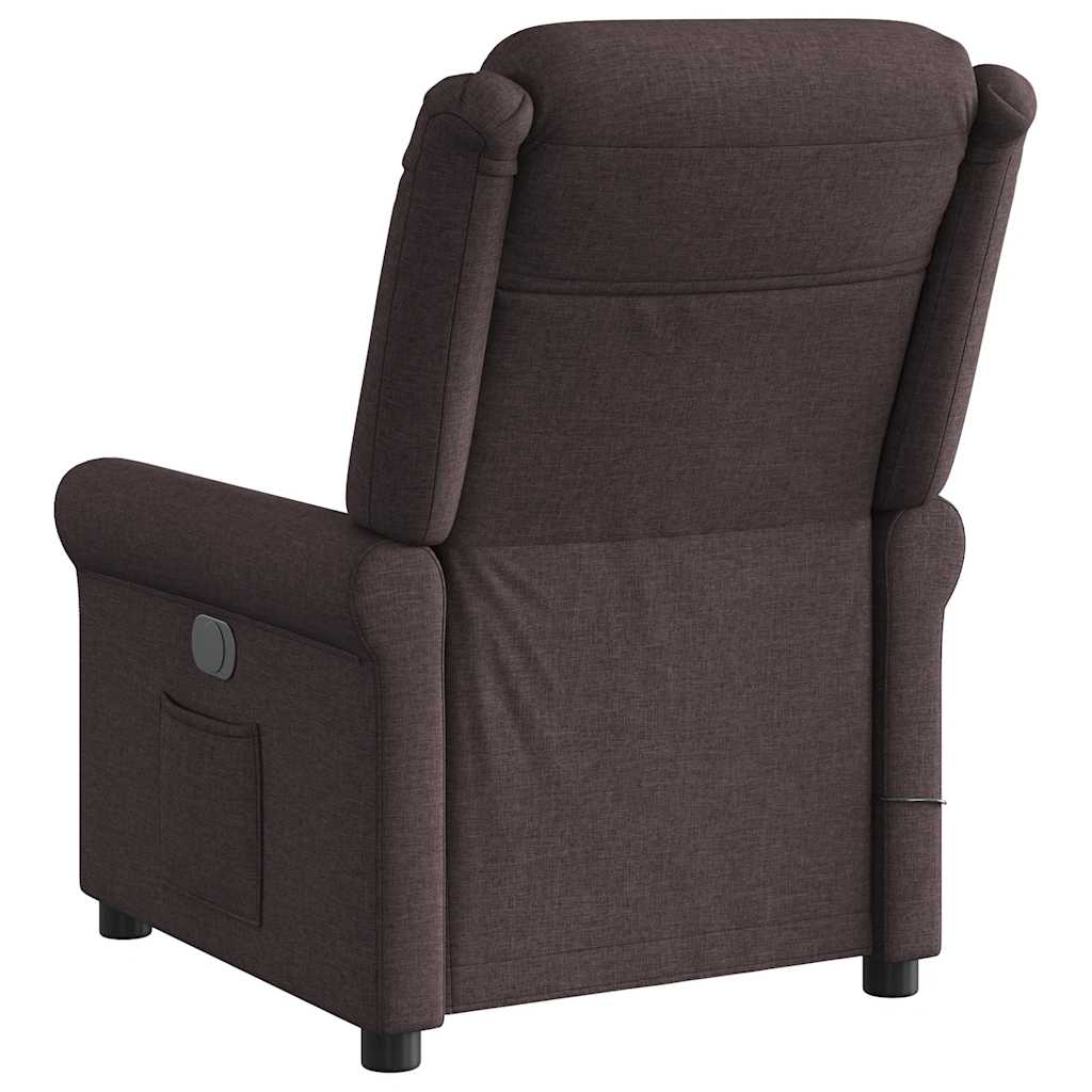 vidaXL Fotoliu electric de masaj rabatabil, maro închis, textil