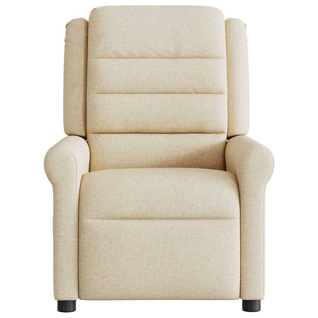vidaXL Fotoliu electric de masaj rabatabil, crem, textil