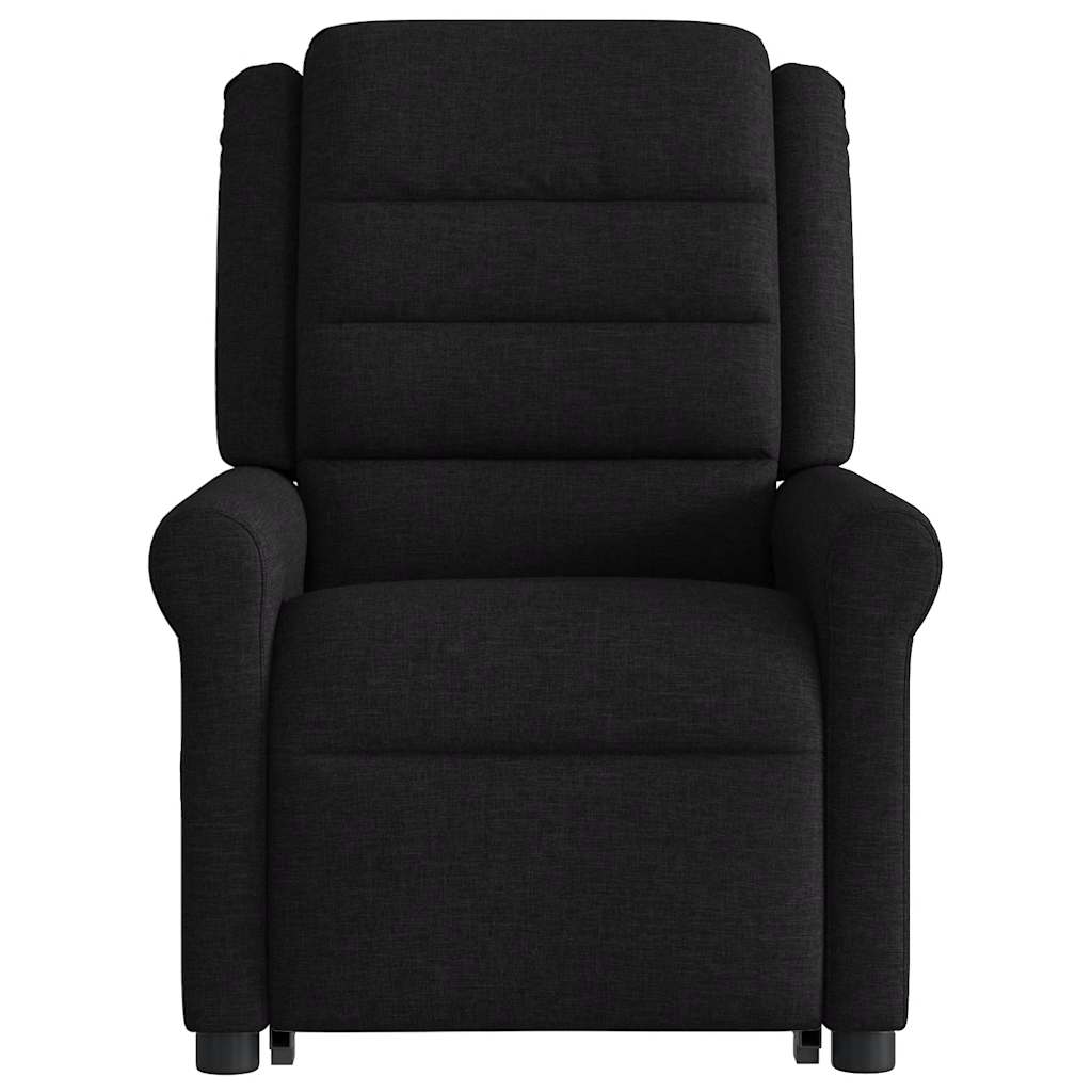 vidaXL Fotoliu rabatabil cu ridicare pe verticală, negru, textil
