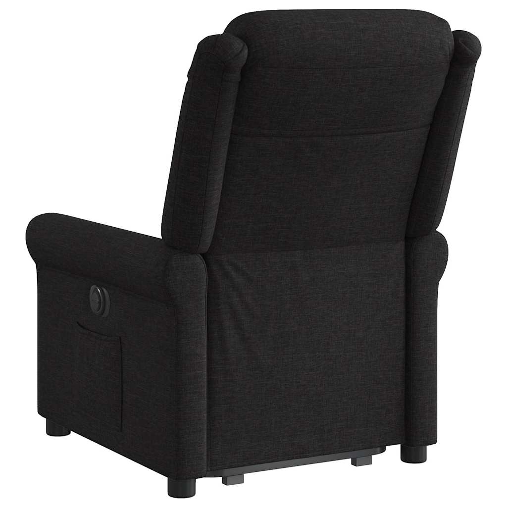 vidaXL Fotoliu rabatabil cu ridicare pe verticală, negru, textil