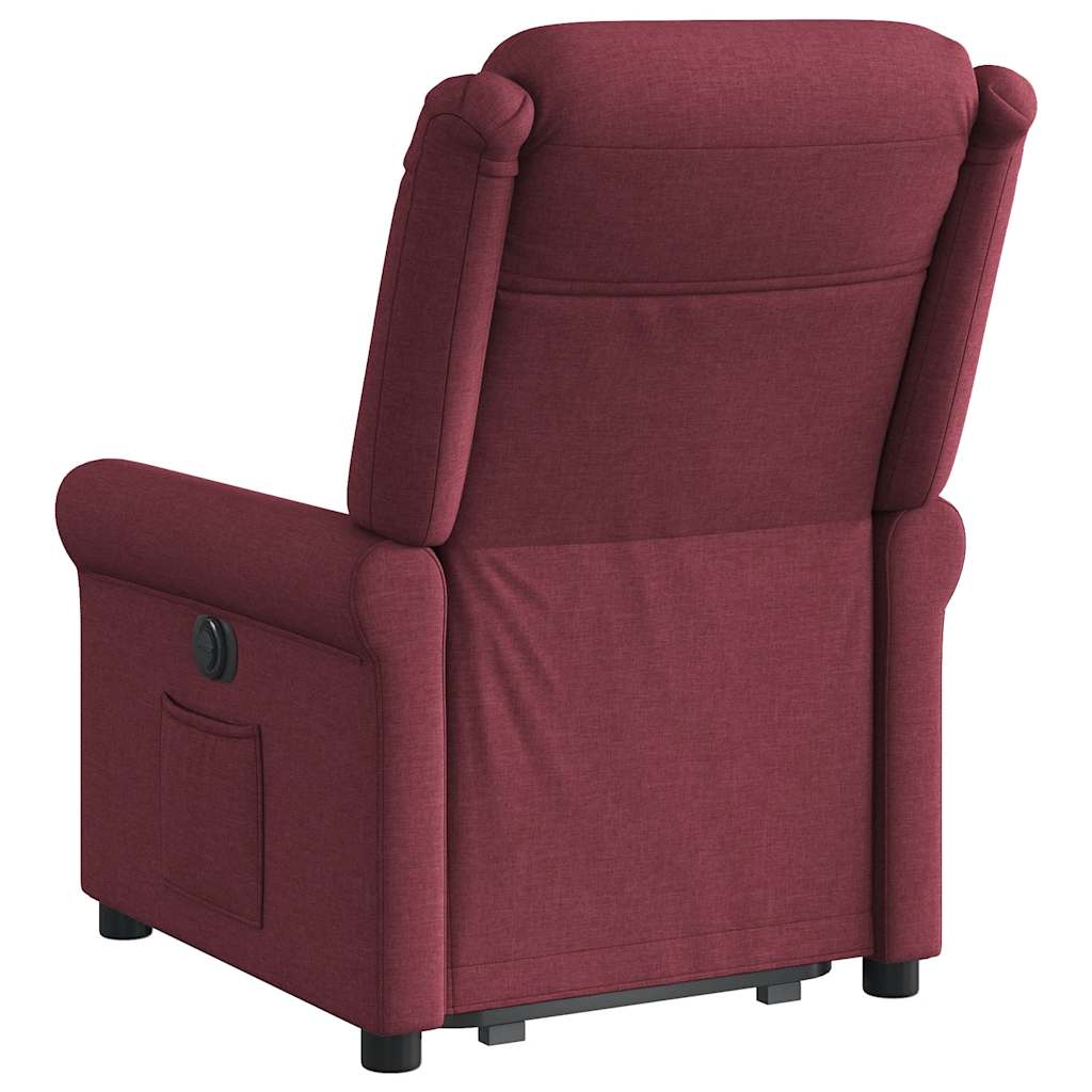 vidaXL Fotoliu rabatabil cu ridicare, roșu vin, material textil