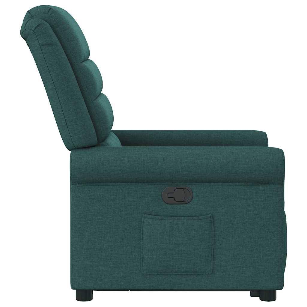 vidaXL Fotoliu rabatabil ridicare pe verticală, verde închis, textil vidaXL Fotoliu rabatabil ridicare pe verticală, verde închis, textil