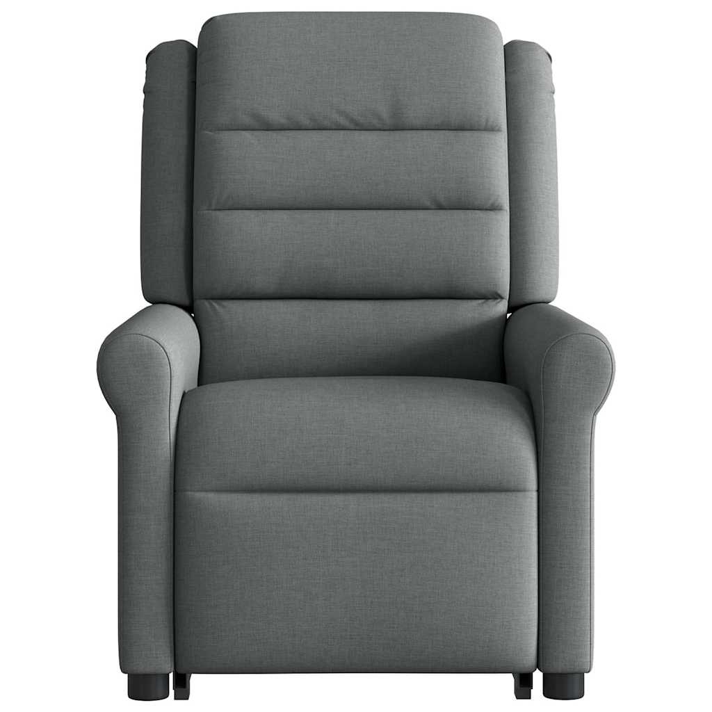 vidaXL Fotoliu de masaj rabatabil cu ridicare, gri închis, textil vidaXL Fotoliu de masaj rabatabil cu ridicare, gri închis, textil