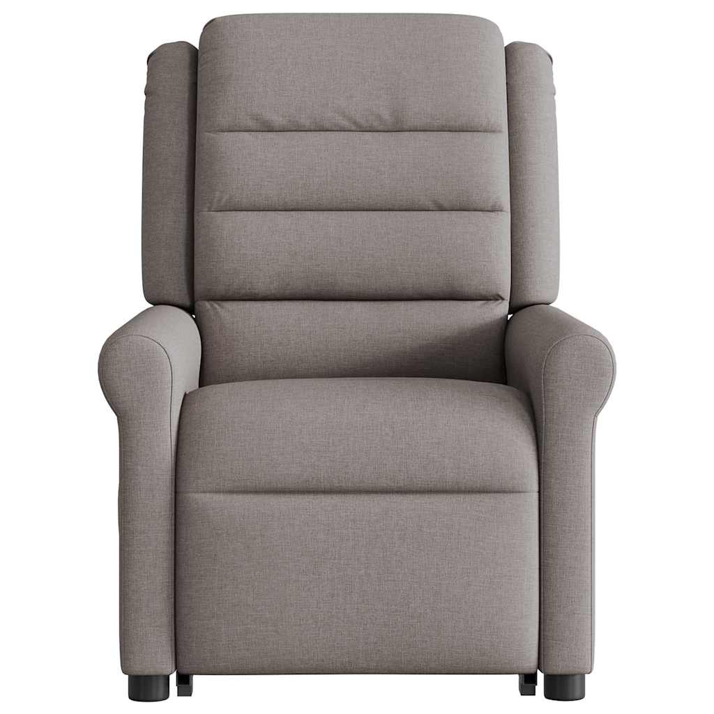 vidaXL Fotoliu rabatabil de masaj cu ridicare, gri taupe, textil