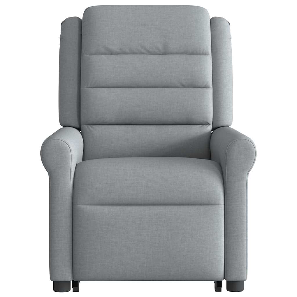 vidaXL Fotoliu electric rabatabil cu ridicare, gri deschis, textil